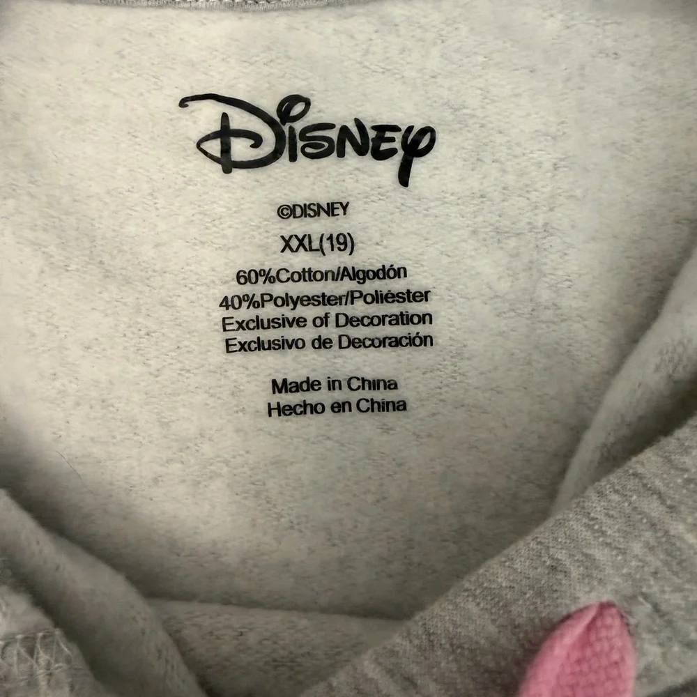 Disney Mickey Mouse Hoodie Gray Pullover Sweatshirt Women’s XXL - Picture 6 of 8